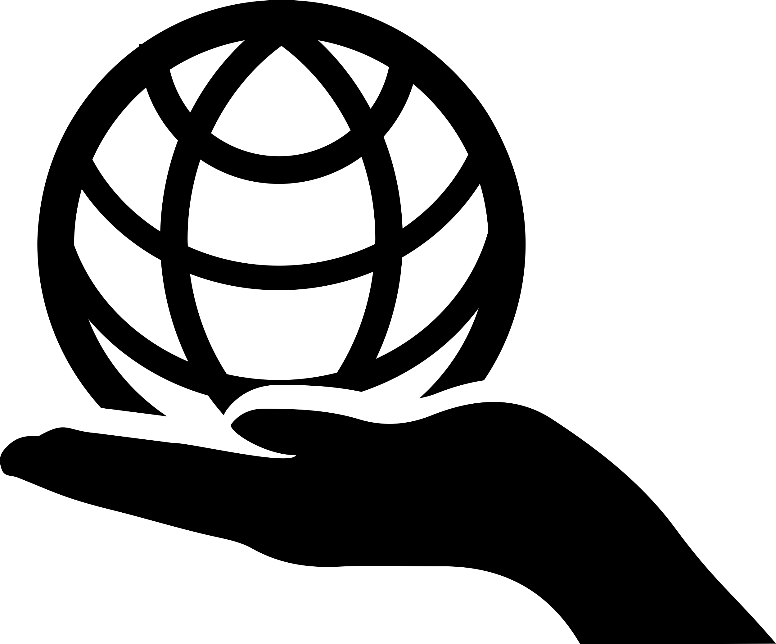 Globe On Hand Outline Drawing Svg Vector Free Vectors